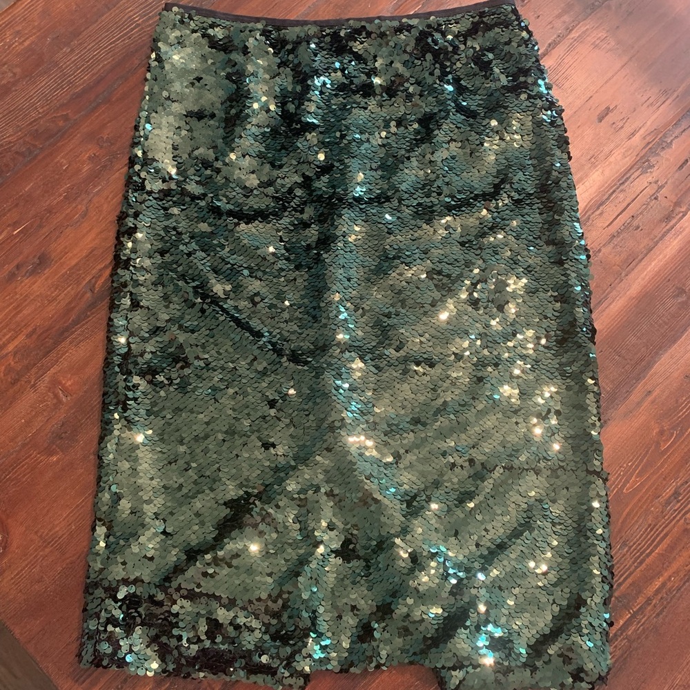 Topshop Green Sequin Skirt - US 8
